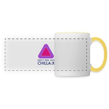 Ne vous contentez pas de vous détendre - Mug panoramique contrasté et blanc - blanc/jaune - Devant