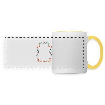 Qui aime bien châtie bien - Mug panoramique contrasté et blanc - blanc/jaune - Devant