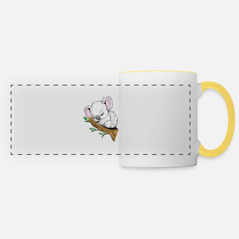 Sleeping Koala - Panoramic Mug - white/yellow