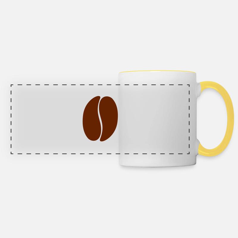 Café - Mug panoramique contrasté et blanc - blanc/jaune