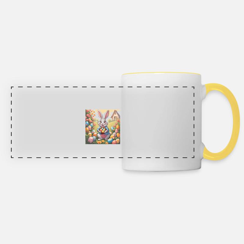 Easter Bunny Easter Mom Gift - Panoramic Mug - white/yellow