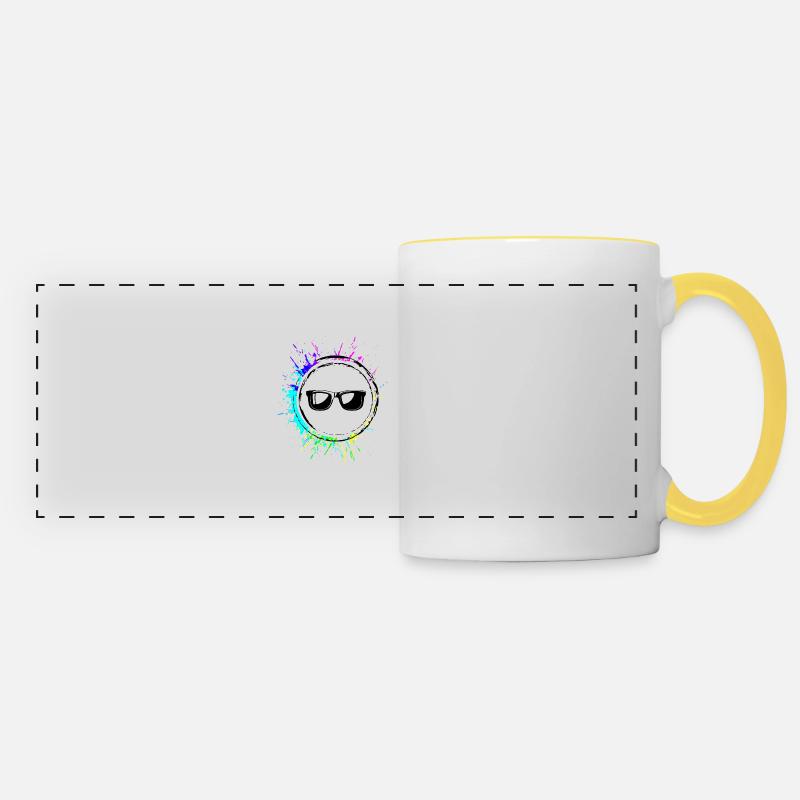Sonnenbrille Symbol - Panoramatasse - Weiß/Gelb