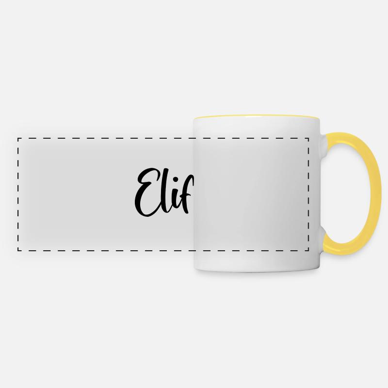 Name - Elif - Panoramatasse - Weiß/Gelb
