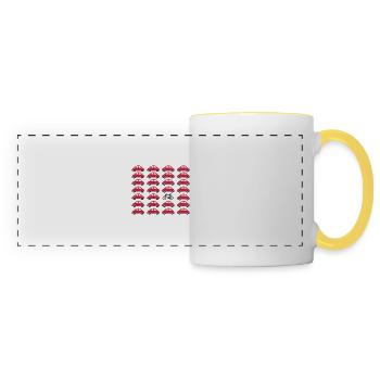 Vélo au lieu de voiture - Mug panoramique contrasté et blanc - blanc/jaune - Devant