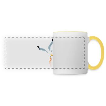 Möwe Eis Geschenk Vogel Dieb - Panoramatasse - Weiß/Gelb - Vorne