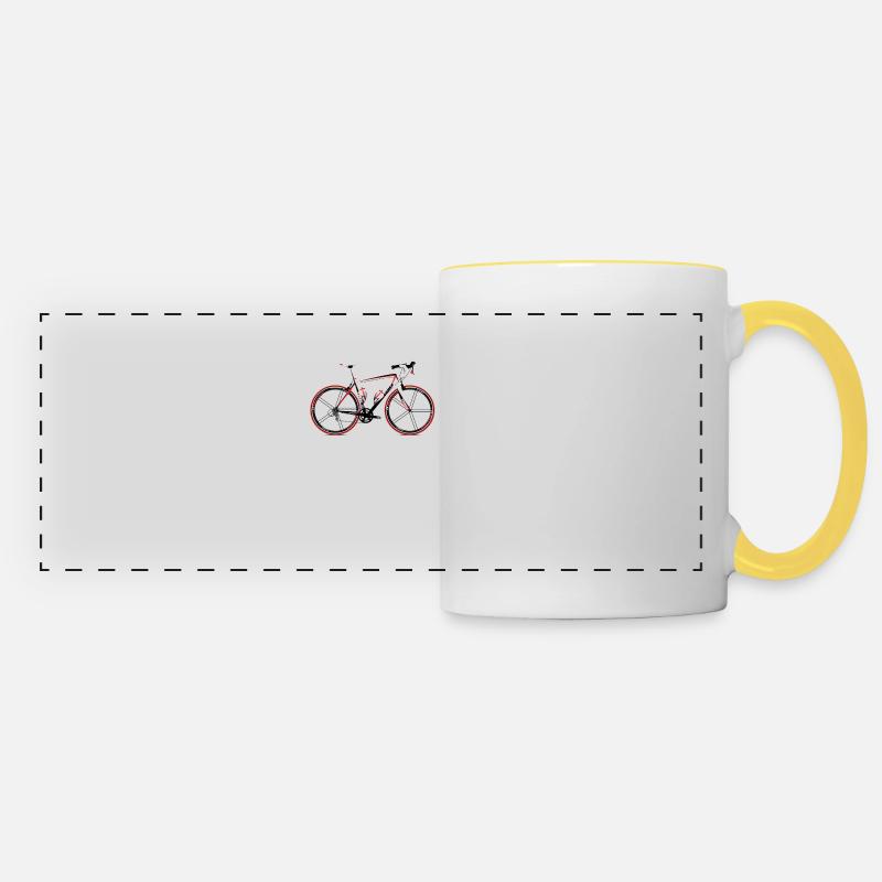 Vélo de course - Mug panoramique contrasté et blanc - blanc/jaune