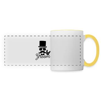 Groom Wedding Marriage Stag do night bachelor - Panoramic Mug - white/yellow - Front