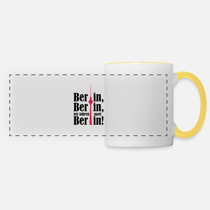 Berlin Berlin, we are going to Berlin 2c - Panoramic Mug - white/yellow