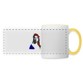 Marianne_N1 - Mug panoramique contrasté et blanc - blanc/jaune - Devant