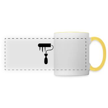 maler - Mug panoramique contrasté et blanc - blanc/jaune - Devant
