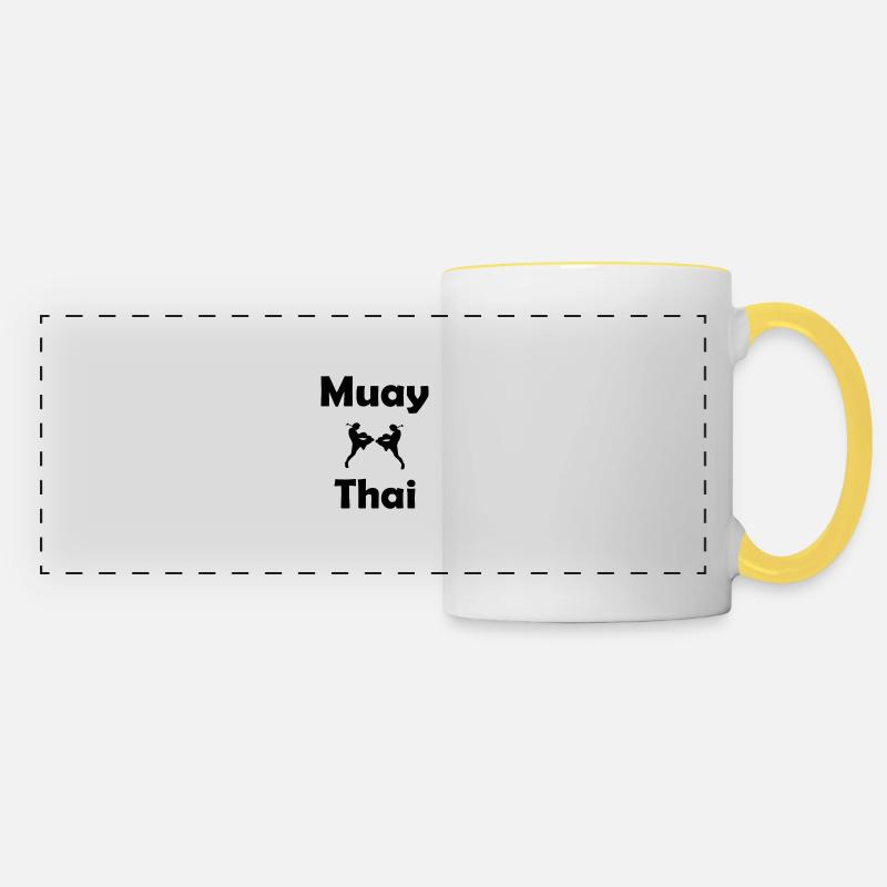 Muay Thai - Mug panoramique contrasté et blanc - blanc/jaune