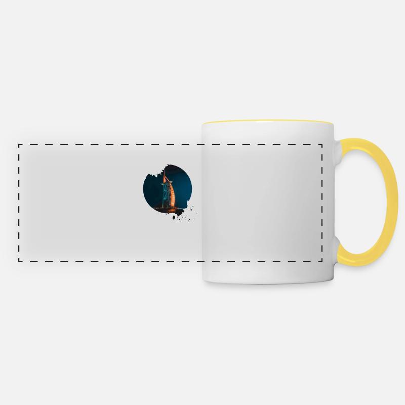 Dubai Burj Al Arab Skyline - Panoramic Mug - white/yellow