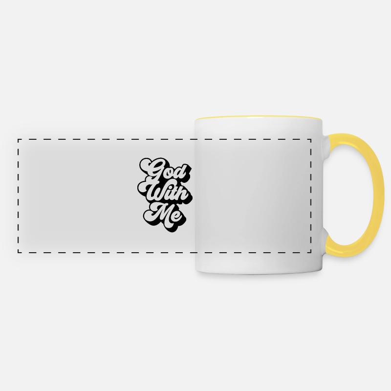 Proverbes chrétiens - Mug panoramique contrasté et blanc - blanc/jaune