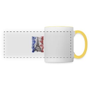 Paris France - Mug panoramique contrasté et blanc - blanc/jaune - Devant