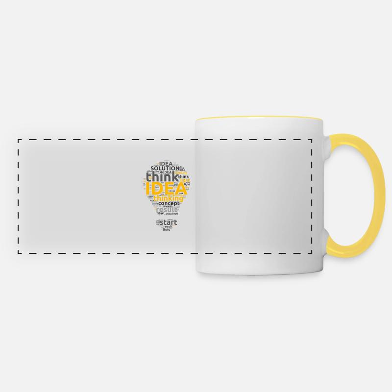 IDÉE - Mug panoramique contrasté et blanc - blanc/jaune