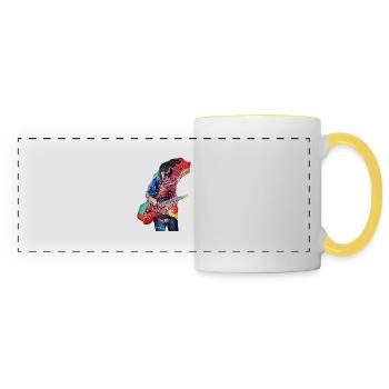 Demon Guitariste - Mug panoramique contrasté et blanc - blanc/jaune - Devant