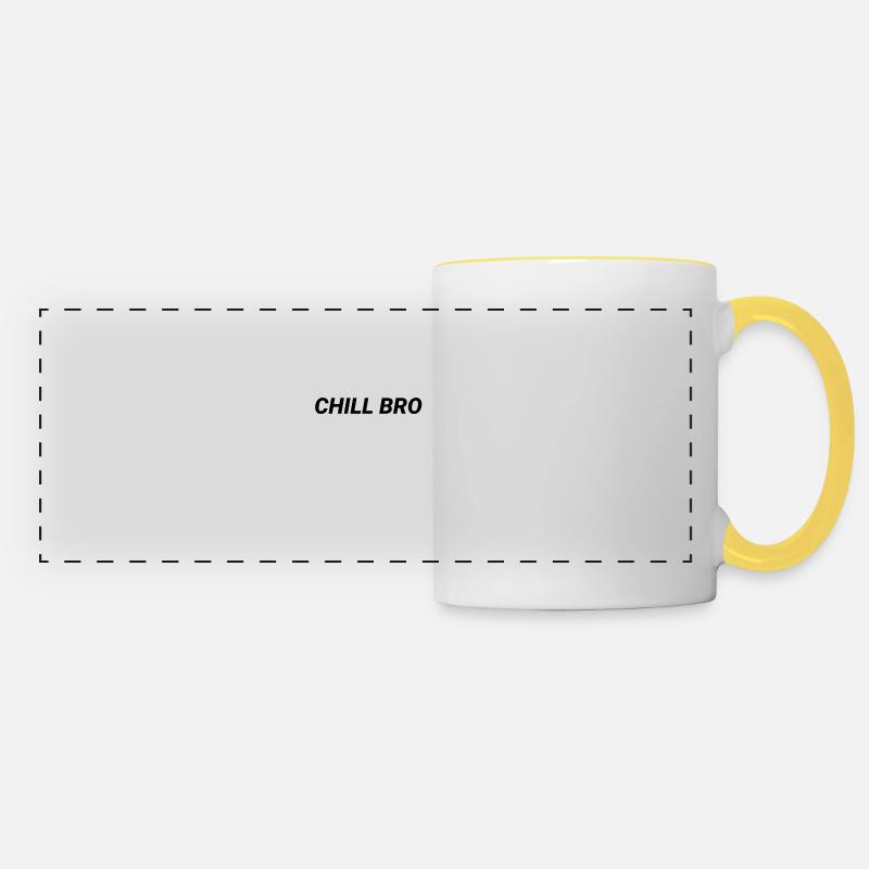 Chill Bro Cool Design - Panoramic Mug - white/yellow