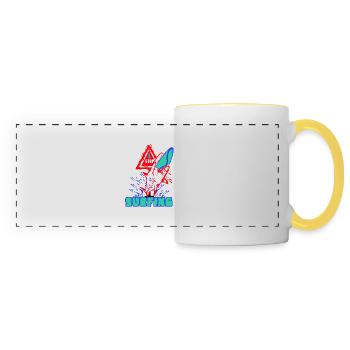Arrêt - Surf - Mug panoramique contrasté et blanc - blanc/jaune - Devant