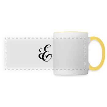 Heart E - Panoramic Mug - white/yellow - Front