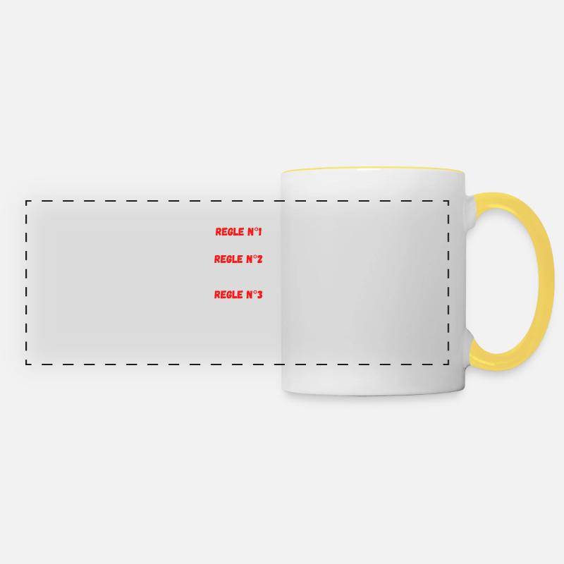 Les règles du chef - Mug panoramique contrasté et blanc - blanc/jaune