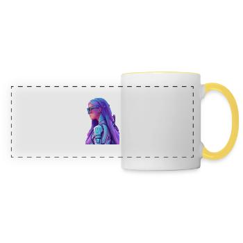 Chasseur spatial - Mug panoramique contrasté et blanc - blanc/jaune - Devant