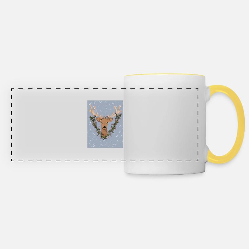 Biche - Mug panoramique contrasté et blanc - blanc/jaune