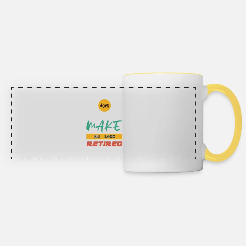 Cadeau de pensionné - Mug panoramique contrasté et blanc - blanc/jaune