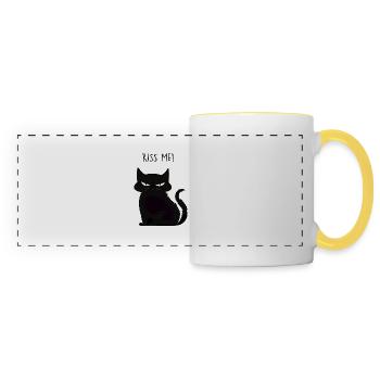 Embrasse-moi! - Mug panoramique contrasté et blanc - blanc/jaune - Devant
