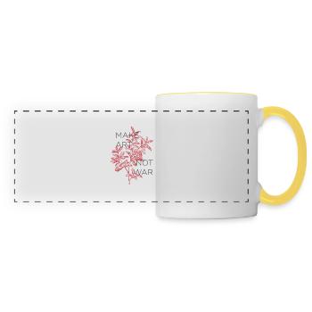 MAKE ART NOT WAR - Panoramic Mug - white/yellow - Front