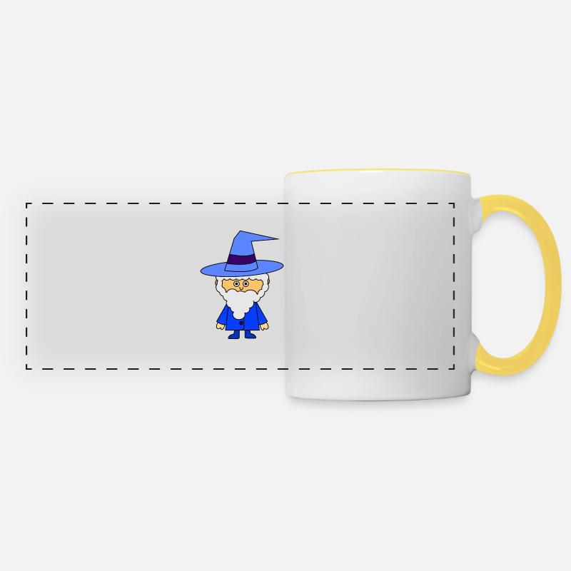 Blue Wizard - Panoramic Mug - white/yellow