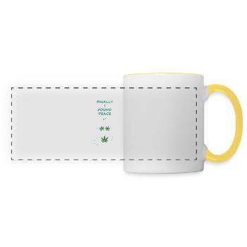Finally I found peace - Panoramic Mug - white/yellow - Front
