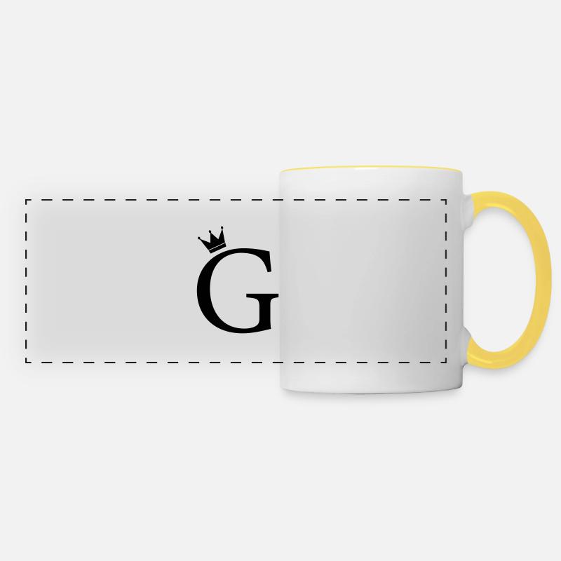 G-Monogramm-Krone - Panoramatasse - Weiß/Gelb