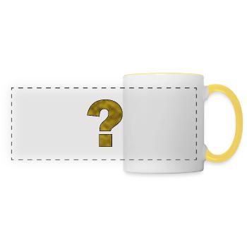 Ponctuation Signe d’interrogation Or - Mug panoramique contrasté et blanc - blanc/jaune - Devant
