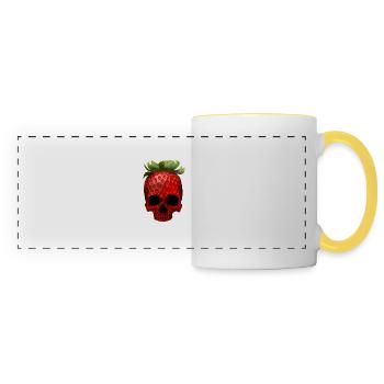 Crâne de fraise - Mug panoramique contrasté et blanc - blanc/jaune - Devant