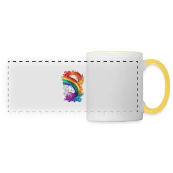 Regenbogen Flagge / LGBTQIA+ /Transgender / Gay - Panoramatasse - Weiß/Gelb - Vorne