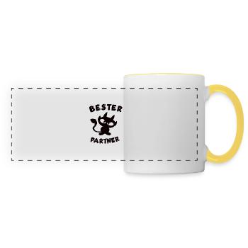 Cool meilleur design de partenaire - Mug panoramique contrasté et blanc - blanc/jaune - Devant
