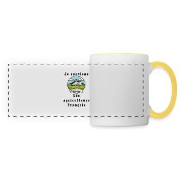 Soutien aux agriculteurs #9 - Mug panoramique contrasté et blanc - blanc/jaune - Devant