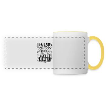 Vintage Né(e) un mois de 2000 anniversaire - Mug panoramique contrasté et blanc - blanc/jaune - Devant