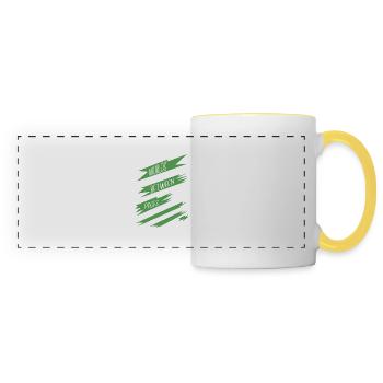 gift idea funny contemporary literature joke - Panoramic Mug - white/yellow - Front