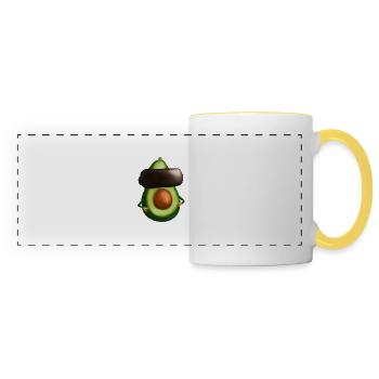 Avocat _ 01 - Mug panoramique contrasté et blanc - blanc/jaune - Devant