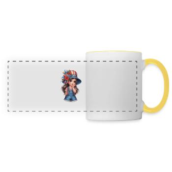 USA Girly si doux comme un Bosh - Mug panoramique contrasté et blanc - blanc/jaune - Devant