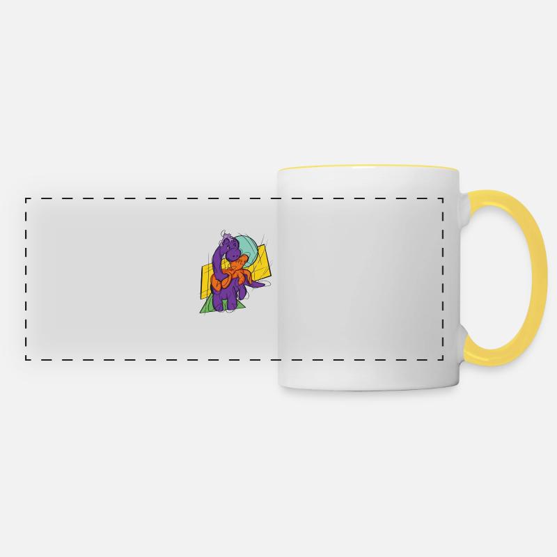 Mama Dino - Panoramic Mug - white/yellow