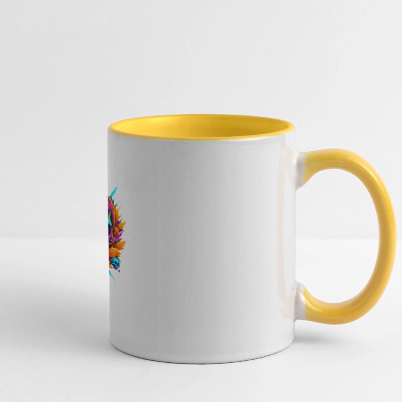 Crâne Mug panoramique contrasté et blanc