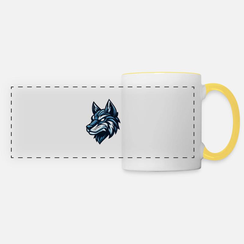 Slick Wolf - Panoramic Mug - white/yellow