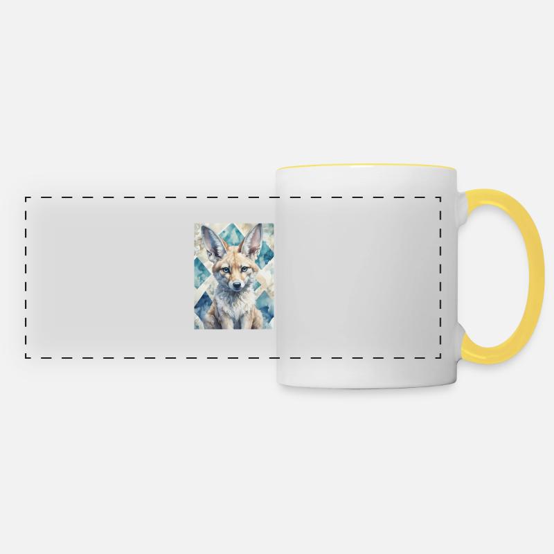 Colorful Elephant - Panoramic Mug - white/yellow