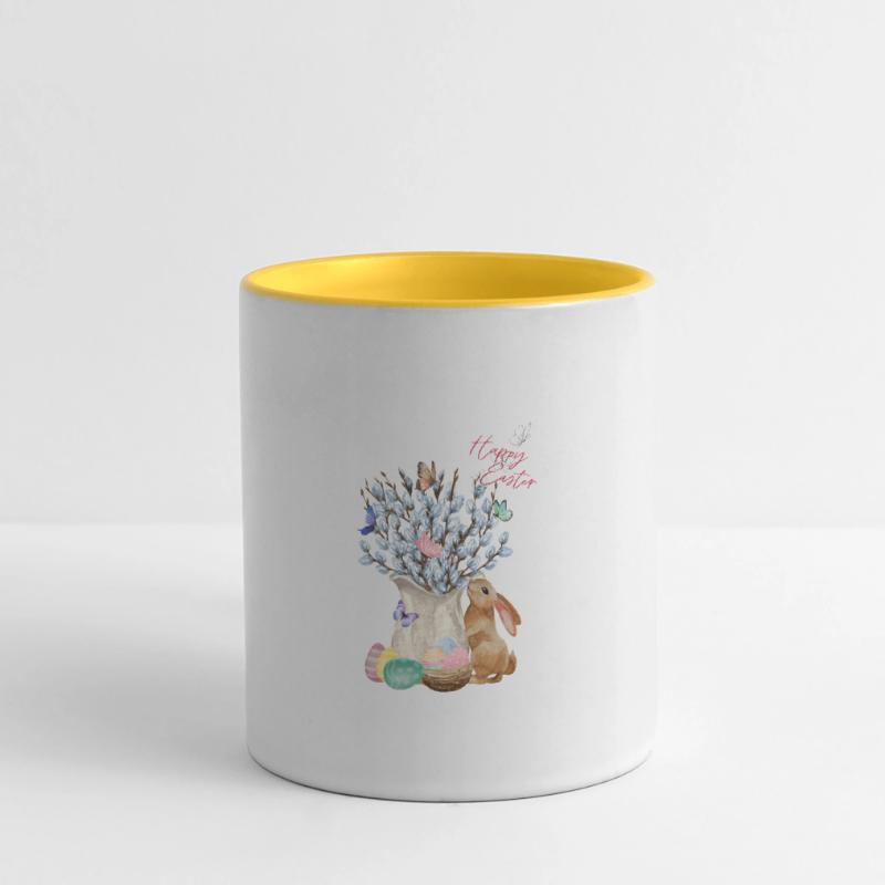 Happy Easter - Willow with Easter Eggs Panoramic Mug