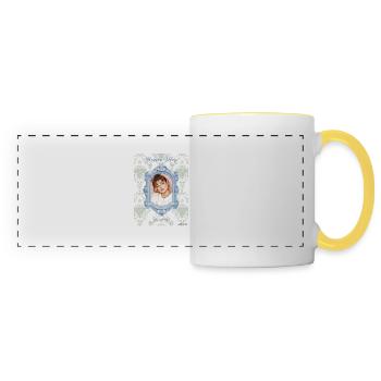 Picture frame light blue - Panoramic Mug - white/yellow - Front