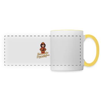 Futur pompier – Style jeune - Mug panoramique contrasté et blanc - blanc/jaune - Devant