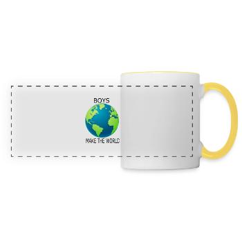 Boys make the World - Panoramatasse - Weiß/Gelb - Vorne