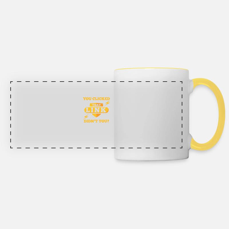 You Clicked That Link Didn't You - Panoramic Mug - white/yellow